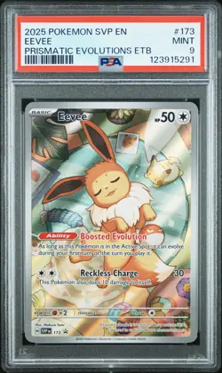 2025 POKEMON SVP EN-SV BLACK STAR PROMO #173 EEVEE PSA 9 - Image 1