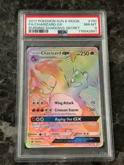 Charizard GX (Secret) 150/147 Sm-Burning Shadows Holo PSA 8 Pokemon TCG 2017 - Image 1