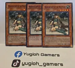 YUGIOH WARRIOR LADY OF THE WASTELAND X3 COMMON DIFFERENT SETS LIGHT PLAYED - Image 1