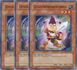 Yugioh - Comrade Swordsman of Landstar x 3 - LP - Free Holographic Card - Image 1