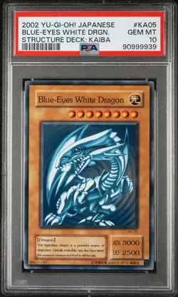 2002 YU-GI-OH! JPN STRUCTURE DECK: KAIBA #KA05 BLUE-EYES WHITE DRAGON PSA 10 - Image 1