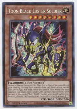 Toon Black Luster Soldier Yu-Gi-Oh! BLCR-EN065 1st Secret Rare - Image 1