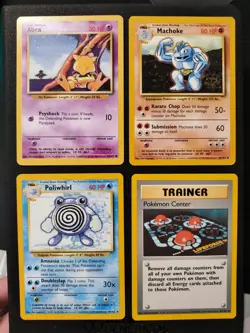 Pokemon Center Abra Machoke Poliwhirl Base Set 1999-2000 4th Print Card - Image 1