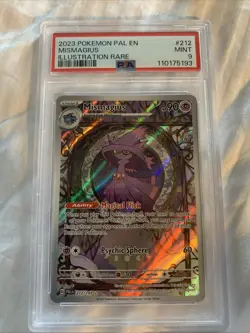 Pokemon TCG Mismagius Illustration Rare Card Paldea Evolved 212/193 Psa Mint 9 - Image 1