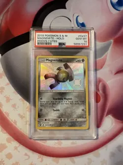 Pokemon Hidden Fates Magnemite Holo Card GEM MT 10 - Image 1