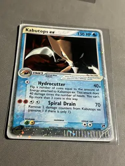 Pokemon TCG English Sandstorm Kabutops EX Card 97/100 Holo Damaged - Image 2