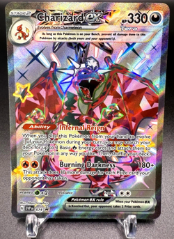 Pokemon TCG Charizard EX SVP Black Star Promo 074 Rare Holo Card Paldean Fates - Image 1