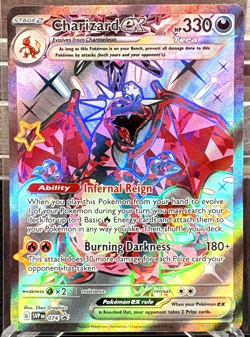 Pokemon TCG Charizard EX SVP Black Star Promo 074 Rare Holo Card Paldean Fates - Image 3
