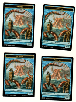 Set Of 4 Octopus Token Battle For Zendikar Magic the Gathering Token Card - Image 3