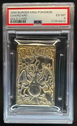 1999 Burger King Pokemon Charizard Gold Card #NNO PSA 6 EX-MT - Image 1