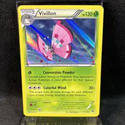 Vivillon 17/146 XY Base Set Holo Rare Meadow Pink 2014 Nintendo Pokemon Card - Image 1