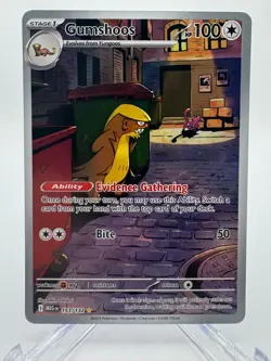 Pokemon TCG Gumshoos 153/132 Illustration Rare Card Mega Evolutions - Image 1