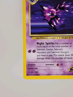 Sabrina's Haunter Pokemon Card 58/132 Gym Heroes Excellent Condition - Image 4