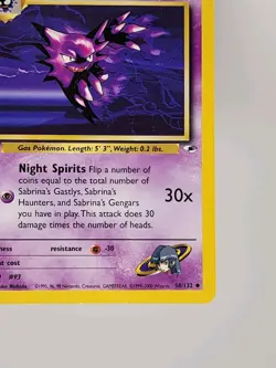Sabrina's Haunter Pokemon Card 58/132 Gym Heroes Excellent Condition - Image 5