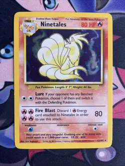 Ninetales Holo Unlimited Rare Pokemon TCG Card 12/102 Base Set LP+ - Image 1