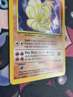 Ninetales Holo Unlimited Rare Pokemon TCG Card 12/102 Base Set LP+ - Image 4