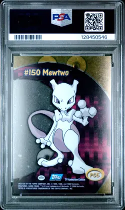 2000 TOPPS POKEMON TV ANIMATION CLEAR CARDS #PC5 MEWTWO PSA 9 - Image 2
