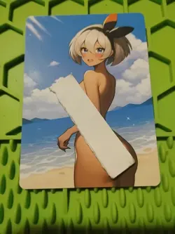 Bea Trainer Goddess Anime Waifu Poke Foil Double Sided Trading Card PEEKA BOO - Image 1