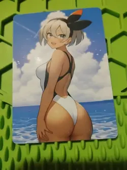 Bea Trainer Goddess Anime Waifu Poke Foil Double Sided Trading Card PEEKA BOO - Image 2