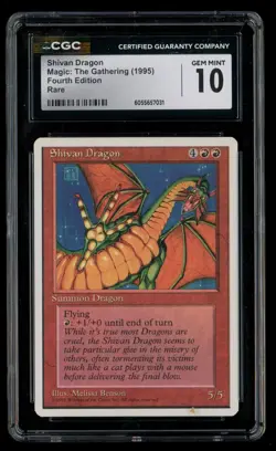 ***CGC 10 Shivan Dragon*** MTG 4th Edition Magic Kid Icarus - Image 1