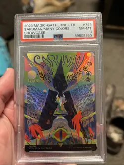 2023 Magic: The Gathering Foil LOTR Showcase Saruman Of Many Colors #743 PSA 8 - Image 1