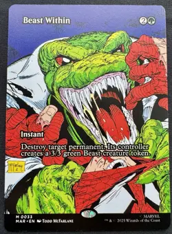 Beast Within (Borderless) - M 0033 - Marvel's Spider-Man MTG Magic - Image 1