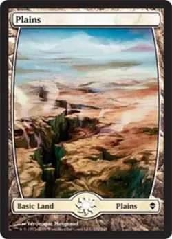 [1x] Plains (232) - Foil - Full Art Played, English Zendikar MTG Magic - Image 1