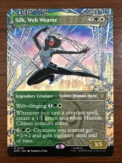 Silk, Web Weaver (Borderless) Marvel's Spider-Man Regular MTG Magic Rare 0215 - Image 1