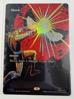 MTG Shock (Borderless) FOIL 27 Marvel’s Spider-Man Eternal-Legal NM - Image 1