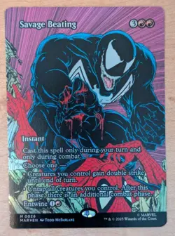 MTG - Savage Beating (borderless foil) - SPM/MAR (NM+) - Image 1