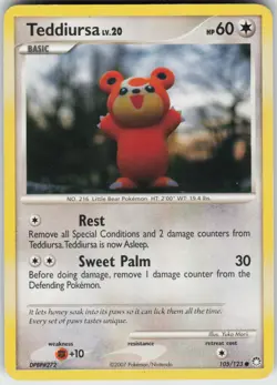 Pokemon TCG Teddiursa 105/123 Mysterious Treasures Common card Normal - Image 1