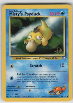 Pokemon TCG Misty's Psyduck [W Stamped] 054/132 WoTC Promo Promo card LP - Image 1