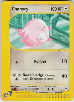Pokemon TCG Chansey 069/147 Aquapolis Common card Normal LP - Image 1