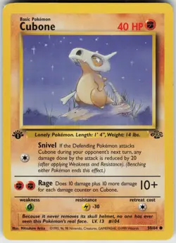 Pokemon Cubone 50/64 Jungle Common card - Image 1
