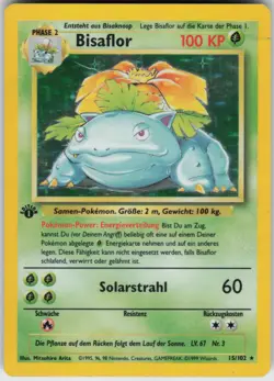 Pokemon TCG GERMAN Venusaur / Bisaflor 015/102 1st EDITION Base Set Holo Rare ca - Image 1