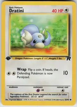 Pokemon TCG Dratini 53/82 Team Rocket Common card 1st Edition LP - Image 1
