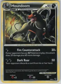 Pokemon TCG Houndoom 5/90 Undaunted Holo Rare card Holofoil LP - Image 1