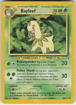 Pokemon TCG Bayleef (28) 028/111 Neo Genesis Uncommon card Unlimited HP - Image 1