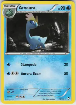 Pokemon Amaura 25/111 XY - Furious Fists Uncommon card - Image 1