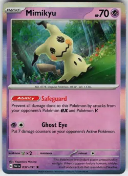 Mimikyu 037/091 Holo Near Mint SV: Paldean Fates Pokemon card - Image 1