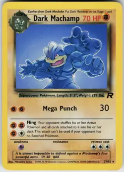 Pokemon TCG Dark Machamp (27) 27/82 Team Rocket Rare card Unlimited LP - Image 1