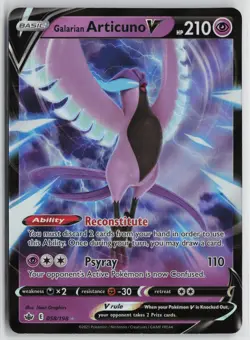 Pokemon Galarian Articuno V 058/198 SWSH06: Chilling Reign Holo card - Image 1