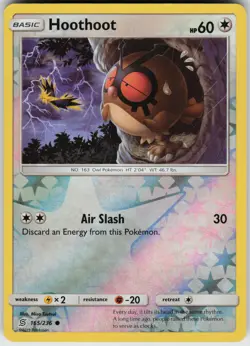 Pokemon Hoothoot 165/236 SM - Unified Minds Reverse Holo card - Image 1