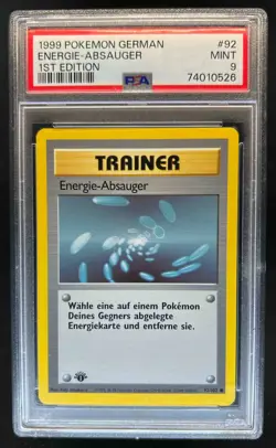 1999 Pokemon German 1st Edition Energy Removal #92/102 PSA 9 - Image 1