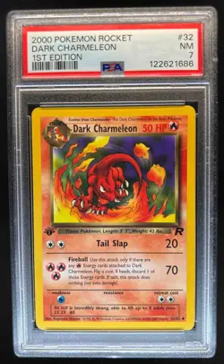 2000 Pokemon Team Rocket First Edition Dark Charmeleon #32/82 PSA 7 - Image 1