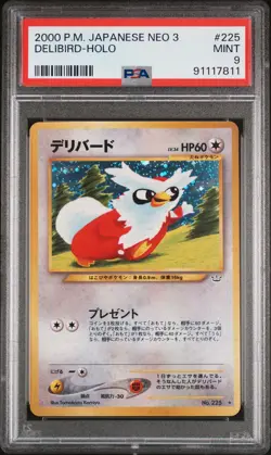 2000 POKEMON JPN NEO 3 #225 DELIBIRD-HOLO PSA 9 - Image 1