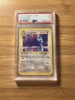 Dragonair #18 Shadowless Rare WOTC Pokemon TCG Base Set 1st Edition (1999) PSA 5 - Image 1