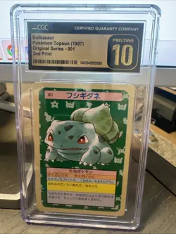CGC 10 PRISTINE Bulbasaur 001 Pokemon Topsun Original Series 1997 - Image 1