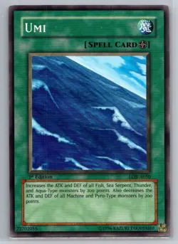 The Legend of Blue Eyes White Dragon (1st Edition) #LOB-050 Umi - VG - Image 1
