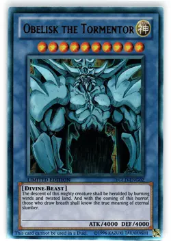 Yugioh! LP Obelisk the Tormentor - YGLD-ENG02 - Ultra Rare - Limited Edition Lig - Image 1